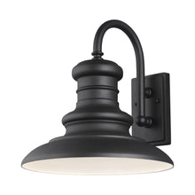 Load image into Gallery viewer, Redding Station Outdoor Wall Light in Large/Textured Black/Wildlife Lamping.