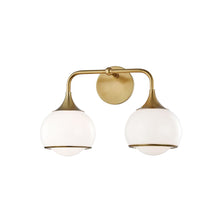 Load image into Gallery viewer, Reese Wall Light in Aged Brass/2-Light.