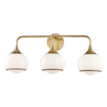 Load image into Gallery viewer, Reese Wall Light in Aged Brass/3-Light.