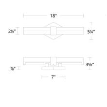 Load image into Gallery viewer, Regal LED Bath Vanity Light- line drawing.