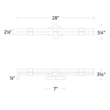 Load image into Gallery viewer, Regal LED Bath Vanity Light- line drawing.