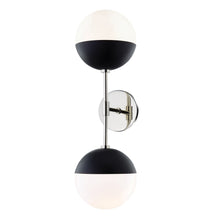 Load image into Gallery viewer, Renee H344102A Wall Light in Polished Nickel / Black.