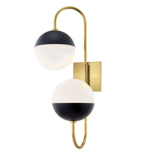 Load image into Gallery viewer, Renee H344102B Wall Light in Black, Brass and White.