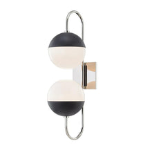 Load image into Gallery viewer, Renee H344102B Wall Light in Polished Nickel / Black.