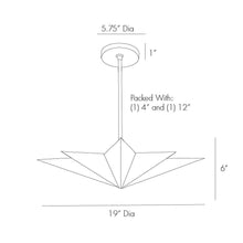 Load image into Gallery viewer, Rex Pendant Light - line drawing.