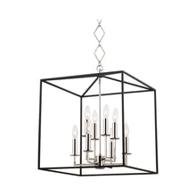 Load image into Gallery viewer, Richie Pendant Light in 8-Light/Polished Nickel/Black.