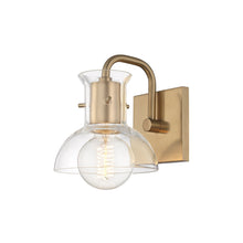 Load image into Gallery viewer, Riley Bath Wall Light in Bronze and Clear.