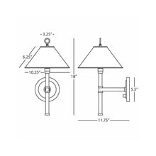 Load image into Gallery viewer, Aaron Wall Light - line drawing.