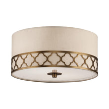Load image into Gallery viewer, Addison Semi Flush Mount Ceiling Light in Weathered Brass.