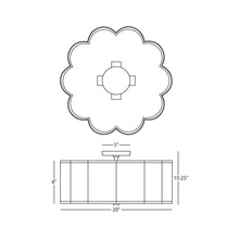 Load image into Gallery viewer, Axis Flush Mount Ceiling Light - line drawing.