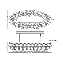 Load image into Gallery viewer, Bling Oval Chandelier - line drawing.