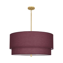 Load image into Gallery viewer, Decker Drum Pendant Light in Vintage Wine/Modern Brass (2-Tier).