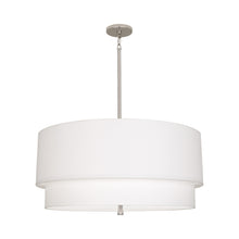 Load image into Gallery viewer, Decker Drum Pendant Light in Ascot White/Polished Nickel (2-Tier).