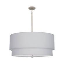 Load image into Gallery viewer, Decker Drum Pendant Light in Pearl Gray/Polished Nickel (2-Tier).