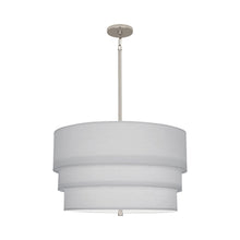 Load image into Gallery viewer, Decker Drum Pendant Light in Pearl Gray/Polished Nickel (3-Tier).