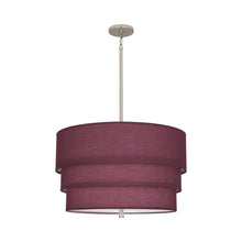 Load image into Gallery viewer, Decker Drum Pendant Light in Vintage Wine/Polished Nickel (3-Tier).