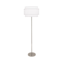 Load image into Gallery viewer, Decker Floor Lamp in Ascot White/Polished Nickel.
