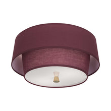 Load image into Gallery viewer, Decker Flush Mount Ceiling Light in Vintage Wine/Modern Brass.