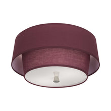 Load image into Gallery viewer, Decker Flush Mount Ceiling Light in Vintage Wine/Polished Nickel.