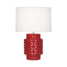 Load image into Gallery viewer, Dolly Table Lamp in Ruby Red/White (Small).