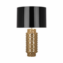 Load image into Gallery viewer, Dolly Table Lamp in Gold Metallic Glaze/Black (Large).