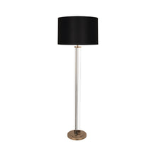 Load image into Gallery viewer, Fineas Floor Lamp in Clear Glass and Aged Brass/Black Painted Opaque.