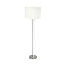 Load image into Gallery viewer, Fineas Floor Lamp in Clear Glass and Polished Nickel/Ascot White.