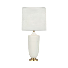Load image into Gallery viewer, Hadrian Table Lamp in Matte Lily Glazed/Modern Brass.