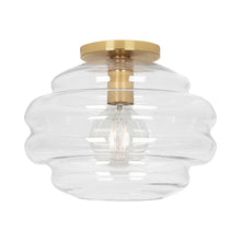 Load image into Gallery viewer, Horizon Flush Mount Ceiling Light in Clear Glass.
