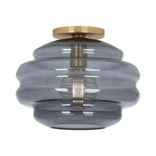 Load image into Gallery viewer, Horizon Flush Mount Ceiling Light in Smoke Gray Glass.