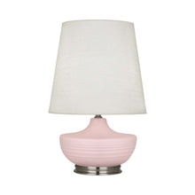 Load image into Gallery viewer, Nolan Table Lamp in Matte Woodrose/ Dark Antique Nickel.