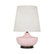 Load image into Gallery viewer, Nolan Table Lamp in Matte Woodrose/ Deep Patina Bronze.