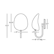 Load image into Gallery viewer, Racer Wall Light - line drawing.