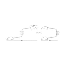 Load image into Gallery viewer, Racer Wall Light - line drawing.