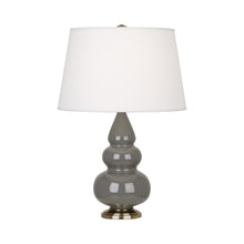 Load image into Gallery viewer, Triple Gourd Accent Lamp in Ash/Antique Brass.