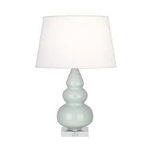 Load image into Gallery viewer, Triple Gourd Accent Lamp in Celadon/Lucite Base.