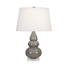 Load image into Gallery viewer, Triple Gourd Accent Lamp in Smoky Taupe/Lucite Base.