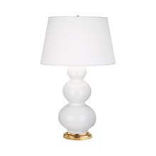 Load image into Gallery viewer, Triple Gourd Table Lamp in Antique Brass/Lily.