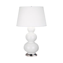 Load image into Gallery viewer, Triple Gourd Table Lamp in Antique Silver/Lily.