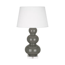 Load image into Gallery viewer, Triple Gourd Table Lamp in Lucite/Ash.