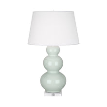 Load image into Gallery viewer, Triple Gourd Table Lamp in Lucite/Celadon.