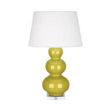 Load image into Gallery viewer, Triple Gourd Table Lamp in Lucite/Citron.