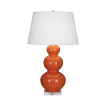 Load image into Gallery viewer, Triple Gourd Table Lamp in Lucite/Pumpkin.