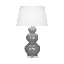 Load image into Gallery viewer, Triple Gourd Table Lamp in Lucite/Smoky Taupe.