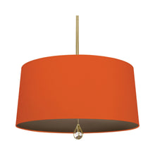 Load image into Gallery viewer, Williamsburg Custis Pendant Light in Modern Brass/William Of Orange/Revolutionary Storm Lining.