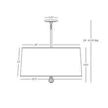 Load image into Gallery viewer, Williamsburg Custis Pendant Light - line drawing.