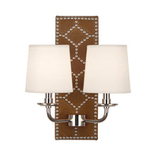 Load image into Gallery viewer, Williamsburg Lightfoot Wall Light in English Ochre/Polished Nickel.