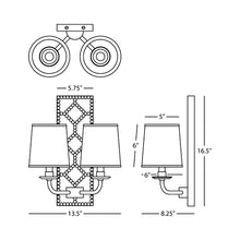 Load image into Gallery viewer, Williamsburg Lightfoot Wall Light - line drawing.
