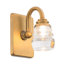 Load image into Gallery viewer, Rondelle LED Bath Wall Light in Aged Brass/1-Light.