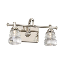 Load image into Gallery viewer, Rondelle LED Bath Wall Light in Polished Nickel/2-Light.